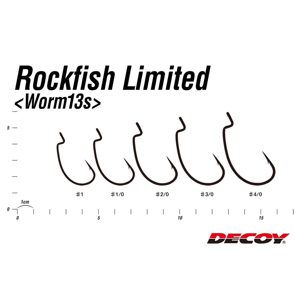 Крючок Decoy офсетный Worm 13S Rock Fish Limited #1/0 (в упаковке 7 штук)