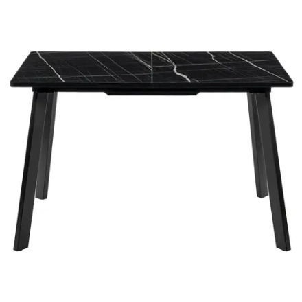 Стол Bradex Home Dublin раскладной 120-160х80х75 чёрный мрамор с чёрными ножками