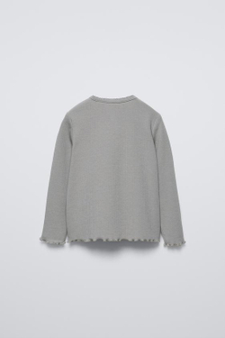 ZARA ФУТБОЛКА POINTELLE С БАНТОМ, ЗЕЛЕНЫЙ/СИНИЙ