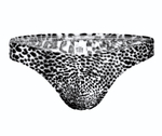 Мужские трусы-тонги с серым леопардовым принтом (Размер: XXL) (Цвет: серый леопард)