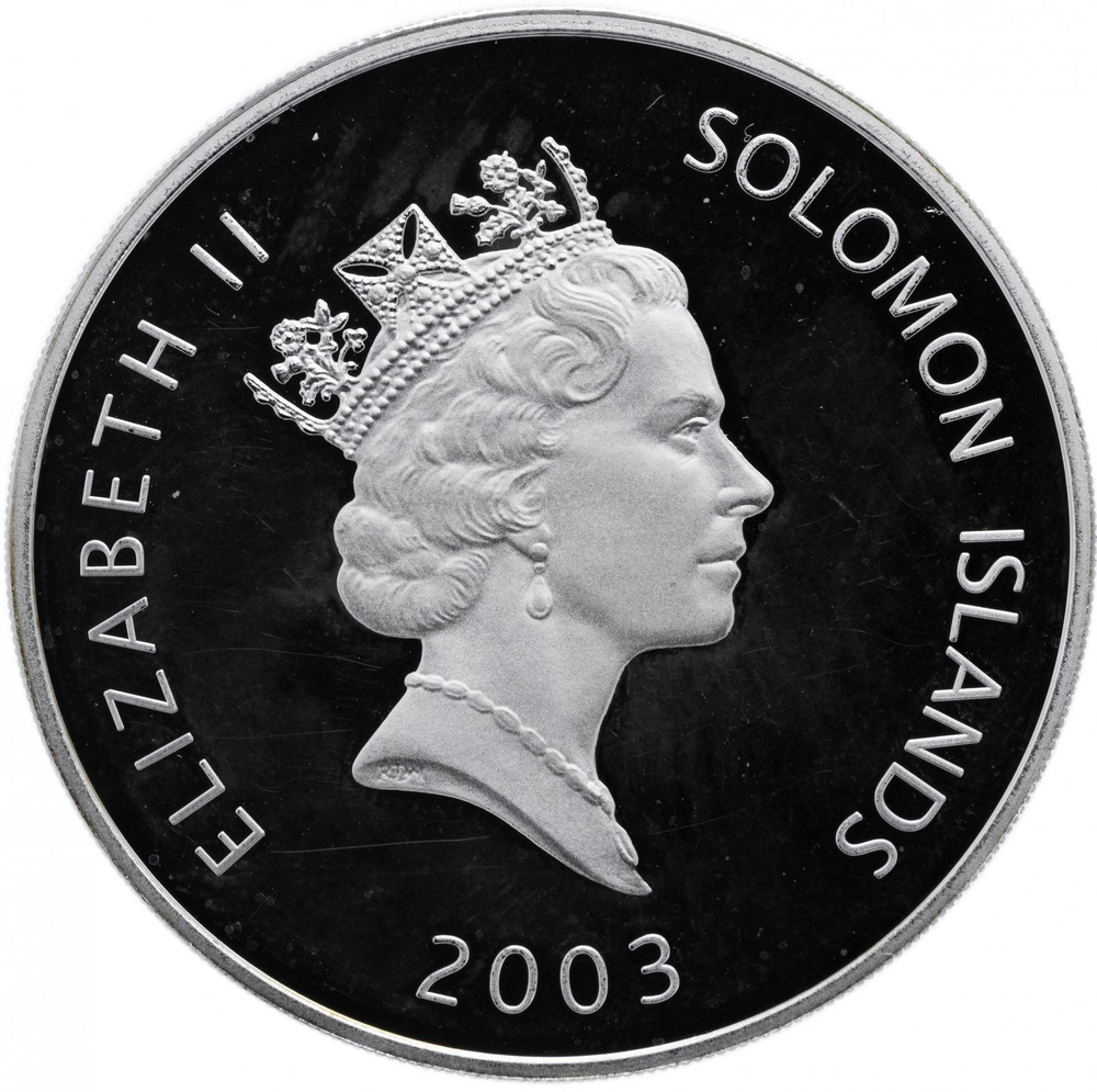 25 долларов. Самолет Bell-X1. Соломоновы о-ва. Серебро. 2003 год. PROOF