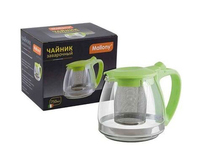 Чайник заварочный Mallony Decotto-750, 750мл, фильтр нерж сталь, стекло/пластик 910106