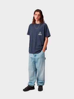 Футболка Carhartt WIP Pond Corps Pocket Blue Heavy stone wash