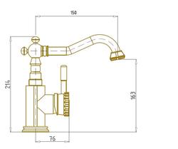 Смеситель одноручковый на раковину Bronze de Luxe 21788
