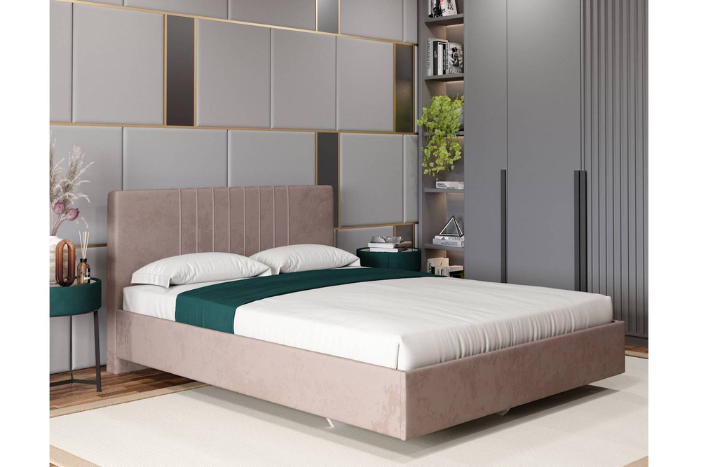 Кровать с латами Соло 180*200, Коричневый, бежевый