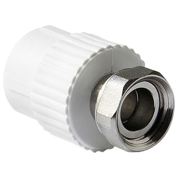 Муфта TEBO сер. PP-R с накидной гайкой 20x1/2quot; (50/300), арт. 031021701