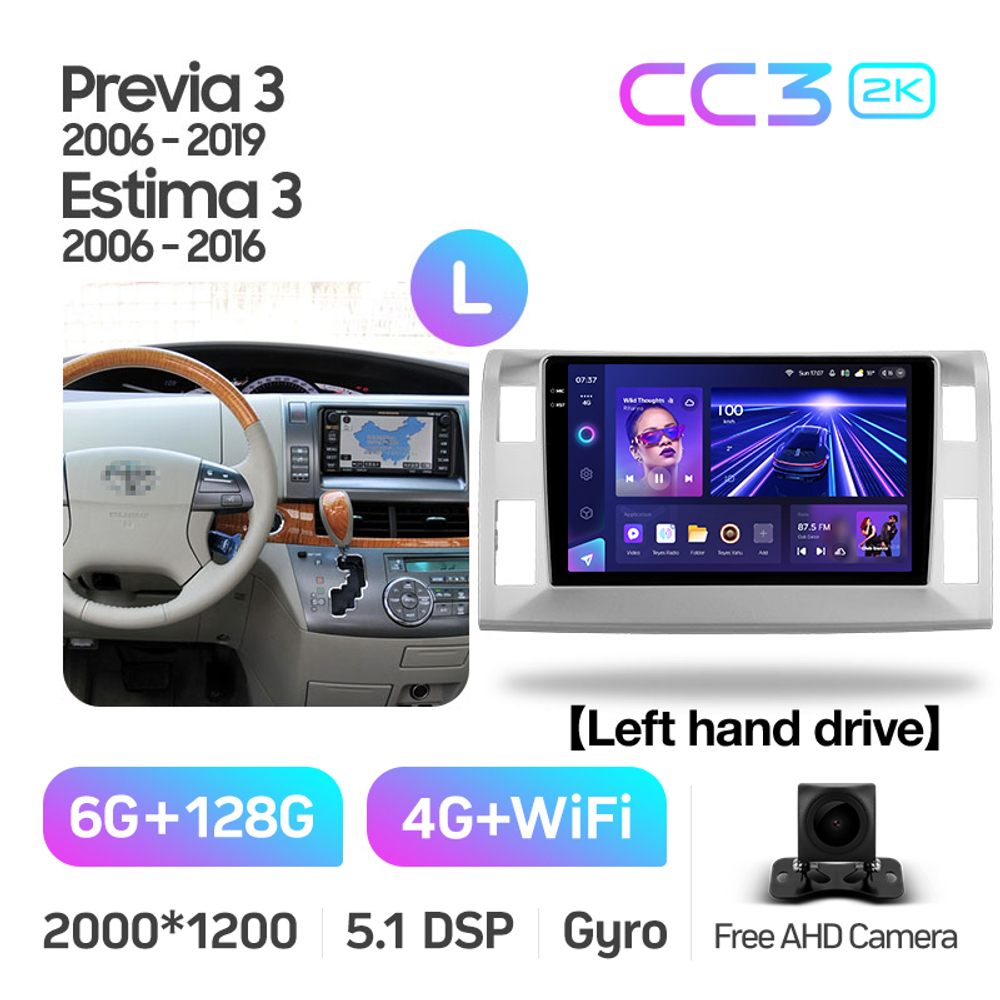 Teyes CC3 2K 10,2"для Toyota Previa, Estima 3 2006-2019