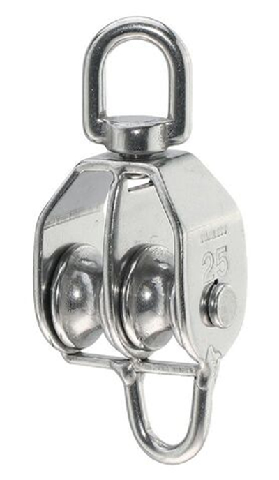 Блок двушкивный с вертлюгом и скобой, 25 мм (10258945)