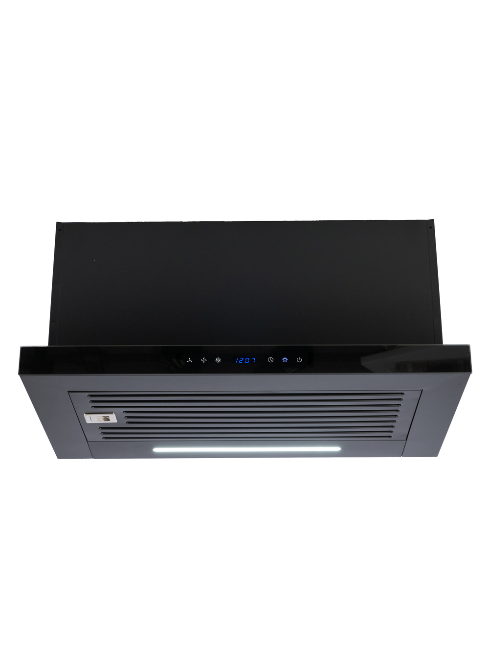 Вытяжка кухонная MACBI Perfa-60G-baf (BLACK) черный, D150мм, 1200м3/ч, полновстраиваемая, мотор 230Ватт, стекло 60см, сенсорное управление + управление жестами