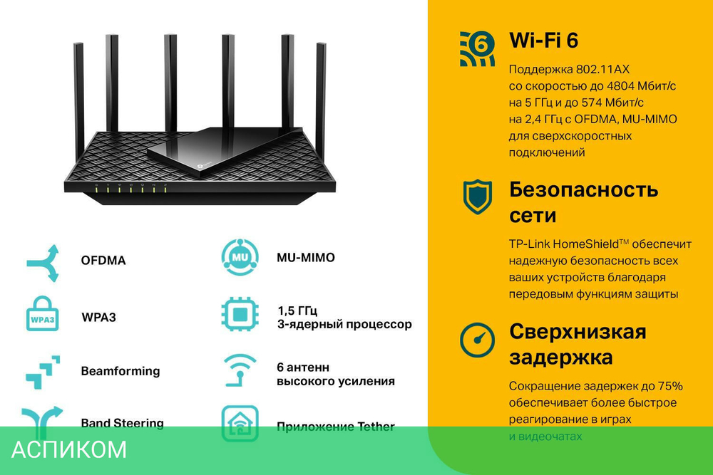 Беспроводной маршрутизатор TP-Link Archer AX5400