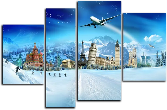 Модульная картина "Россия мир путешествий"