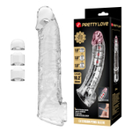 Прозрачный фаллоудлинитель с подхватом мошонки Silas - 26 см. (Цвет: прозрачный)