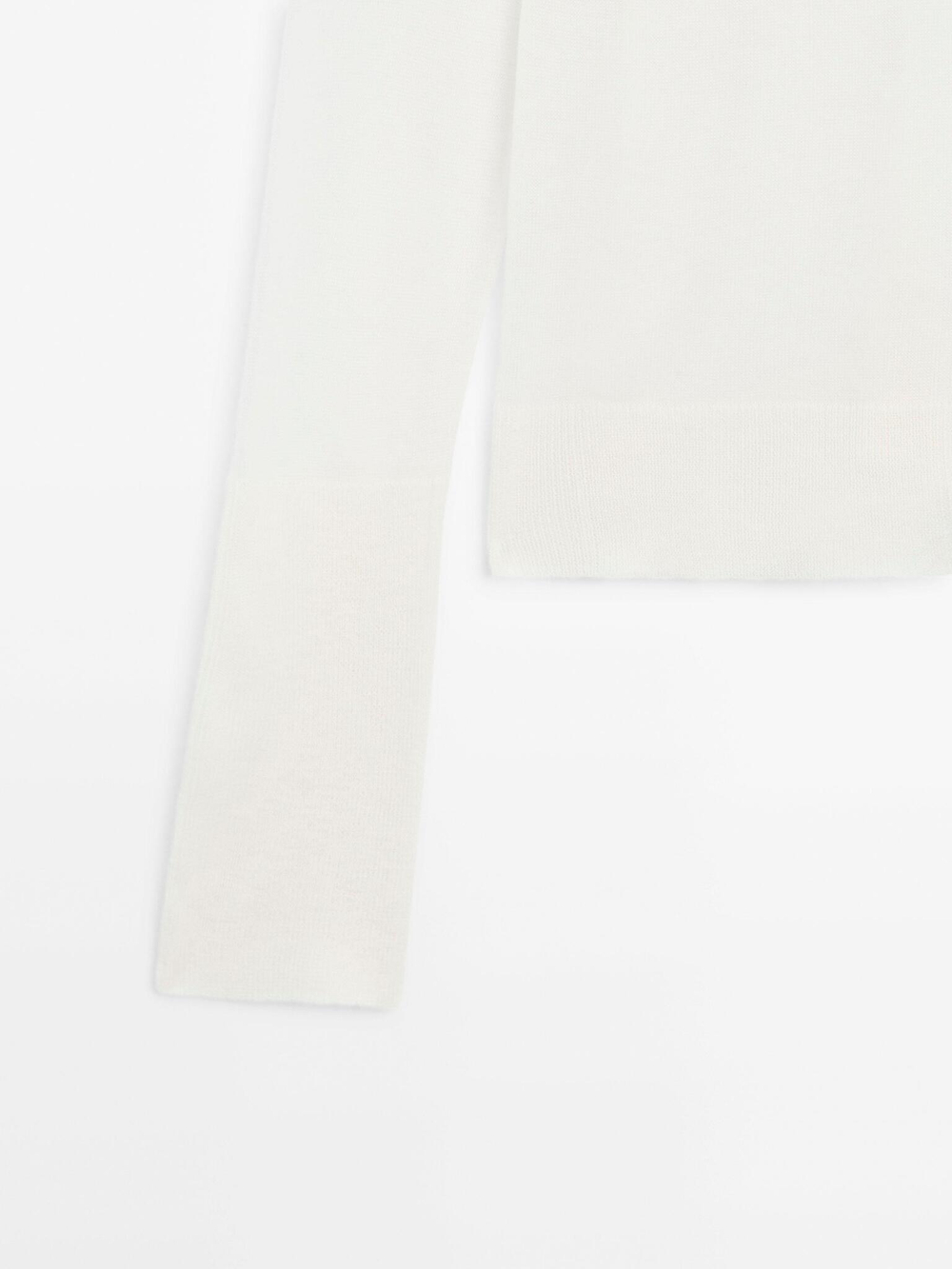 Massimo Dutti Свитер из тонкого трикотажа, натуральный, кремовый