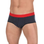 Темно-синие трусы-брифы с принтом в виде ёлочек (Размер: S) (Цвет: темно-синий)