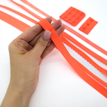 Бейка эластичная отделочная ОРАНЖЕВЫЙ, 15мм