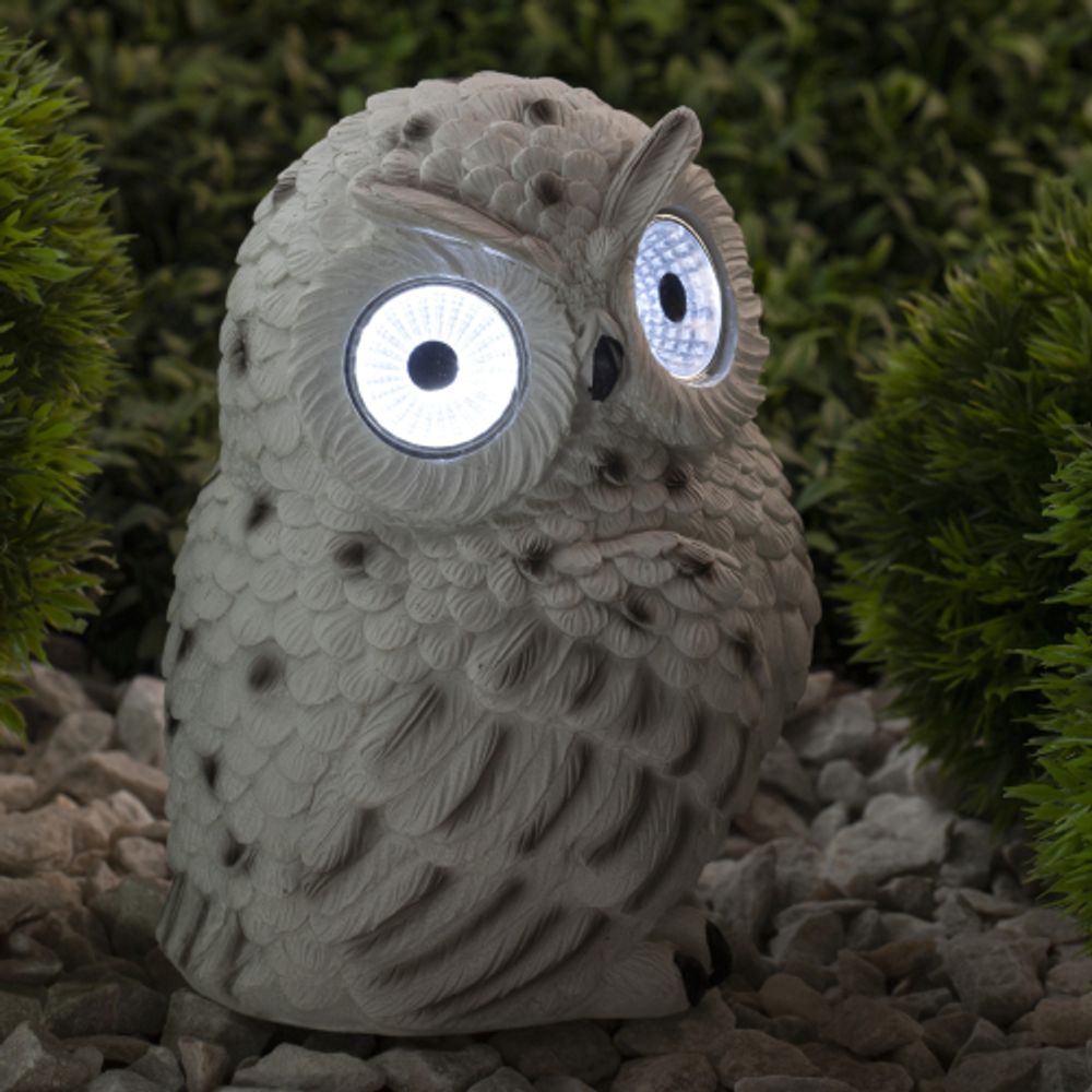 Светильник уличный ЭРА ERAFYS01-09 Полярная сова на солнечной батарее полистоун 19 см | Садовые декоративные светильники