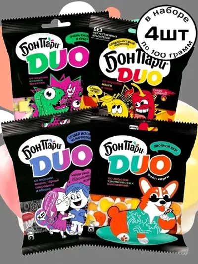 Мармелад Бон Пари Duo ассорти вкусов 100 г * 4 шт
