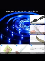 ARGB Светодиодная лента 5 Вт, Разноцветная лента, для дома, для компьютера, для вывески 5 Метров 5м GerShock