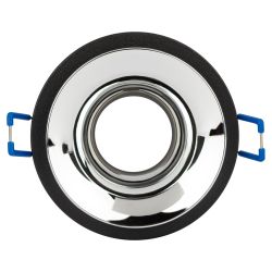 Светильник встраиваемый декоративный ЭРА KL103 BK/CH под лампу MR16 GU5.3 черный/хром