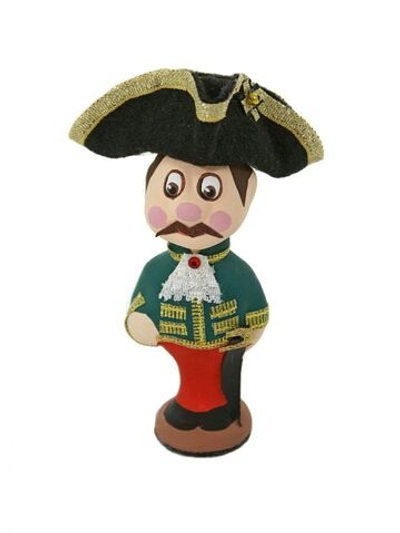 Кукла потешка Капитан бомбардиров. Игрушка фарфоровая ручной работы