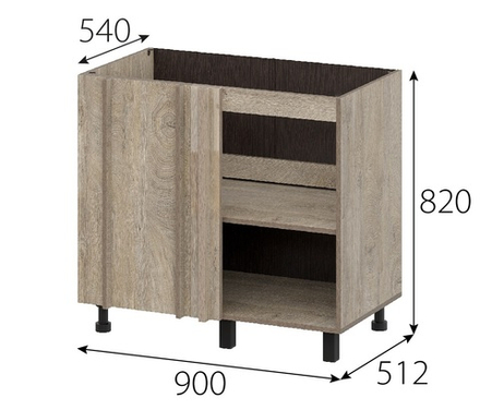 Этна J-ЭЛ Тумба 1000мм угловая