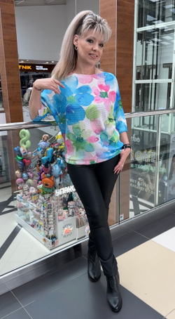 Итальянский трикотажный цветной блузон