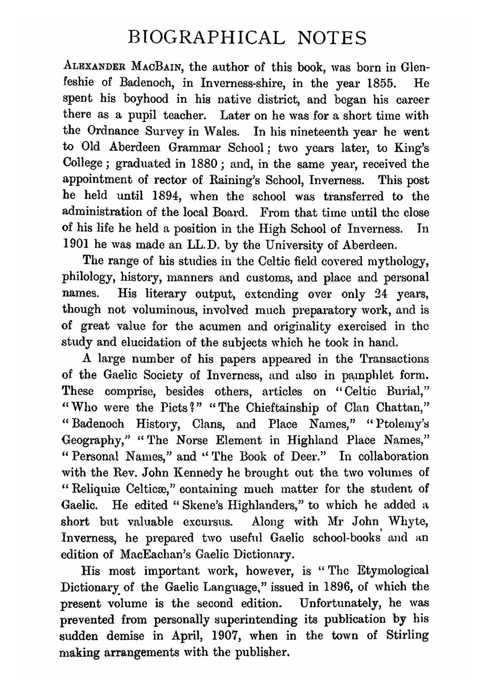 An etymological dictionary of the Gaelic language | Alexander Macbain