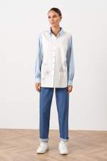 31033 Брюки женские (сине-голубой джинс)