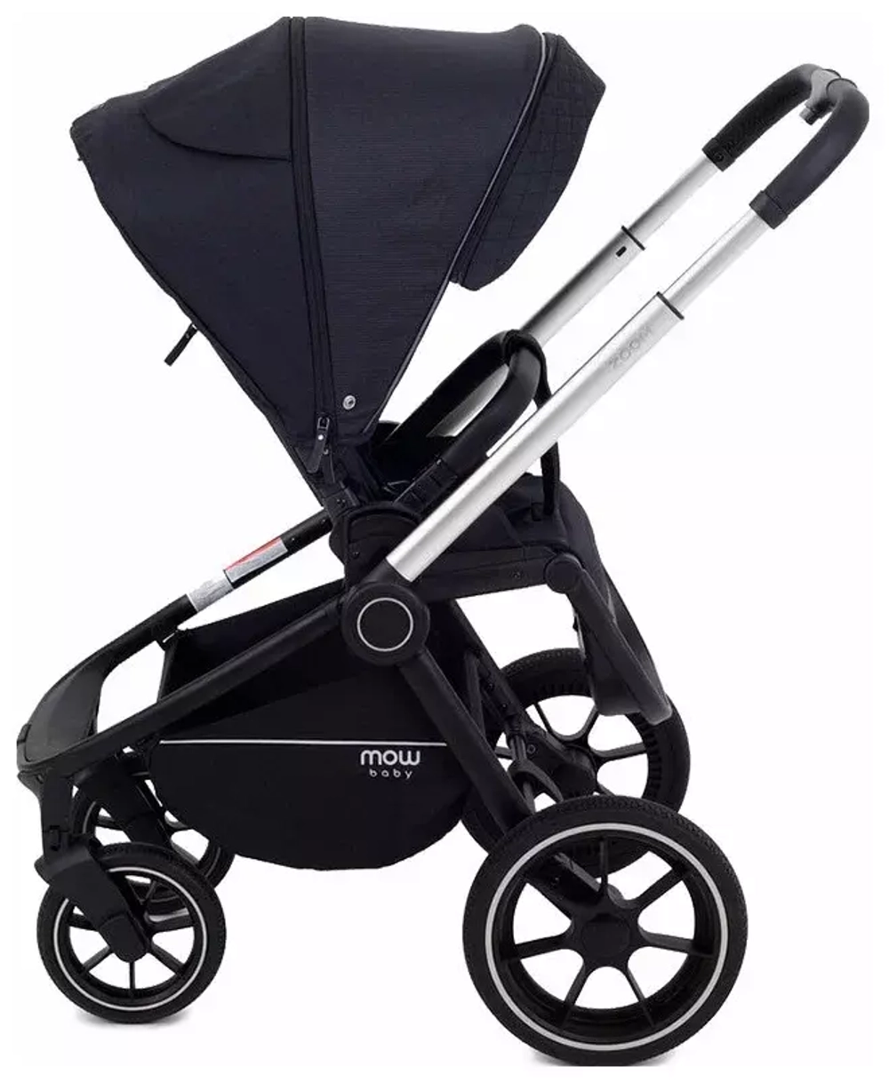 Коляска детская MOWBaby "ZOOM"PU (3в1) RA086 Silver Black