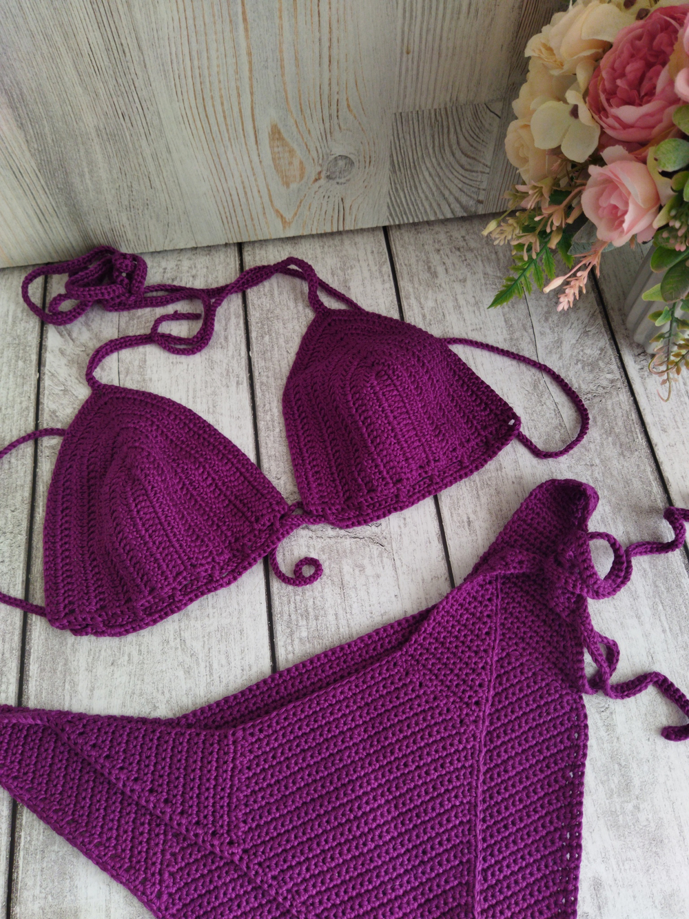 Купальник вязаный