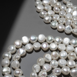 Жемчуг штучный культивированный "Булочка", белый, 10-11мм