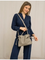 Сумка мешок через плечо средняя натуральная кожа