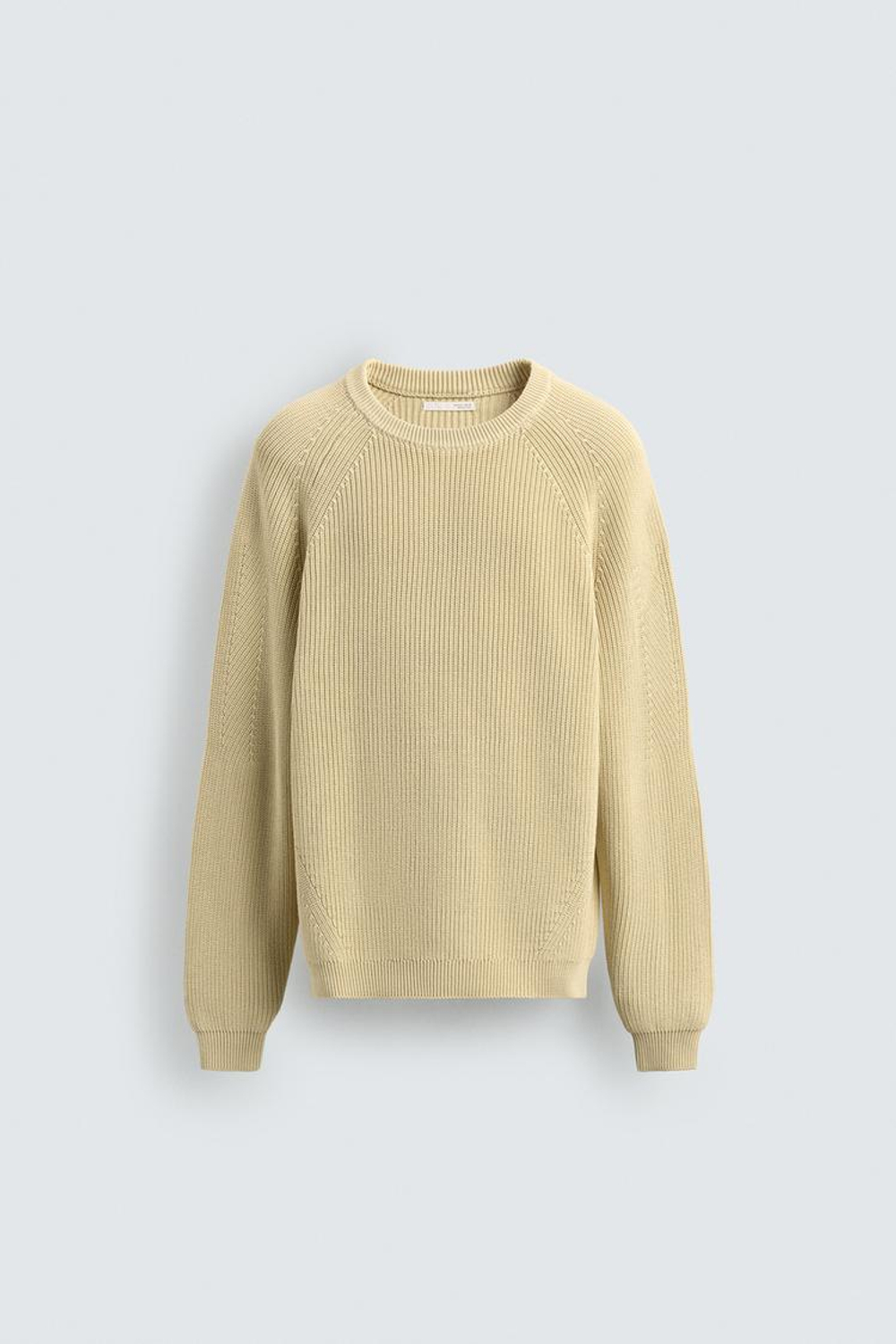 ZARA СВИТЕР ИЗ РЕЛЬЕФНОЙ ТКАНИ В РУБЧИК, ПАСТЕЛЬНО-ЖЕЛТЫЙ