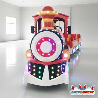 Безрельсовый поезд «Алый самоцвет» 2 вагона, 13 мест, прогулочный