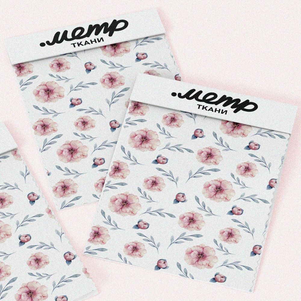 Ткань мембрана нежные цветы с веточками