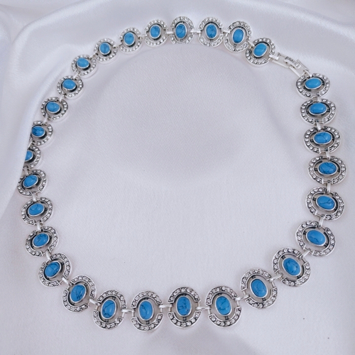 "Парадиз Ов." колье в серебряном покрытии из коллекции "Самоцветы" от Jenavi с замком пряжка