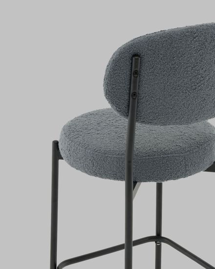 Стул полубарный Бриф DD букле темно-серый