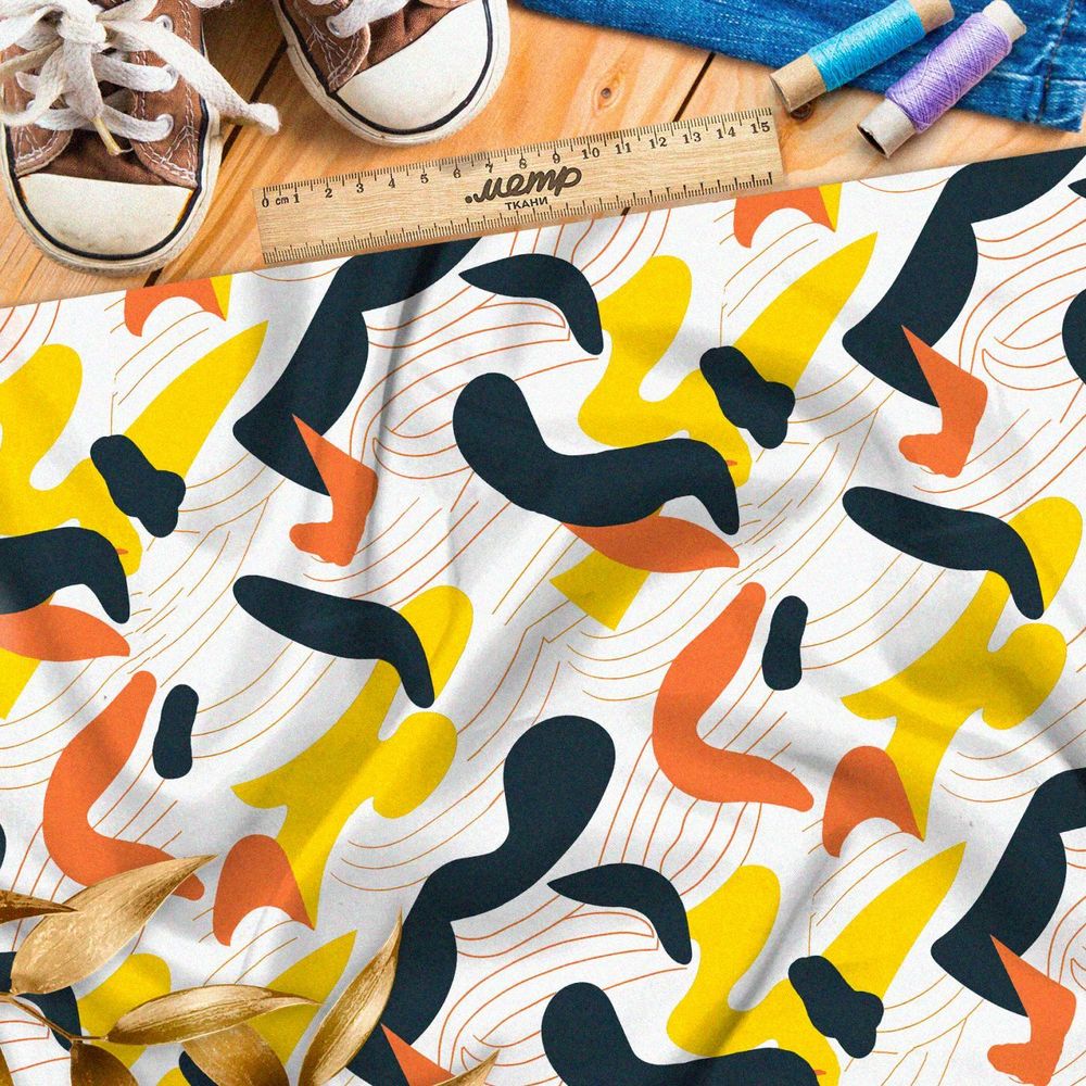 Ткань премиум атлас орнаментальные фрески