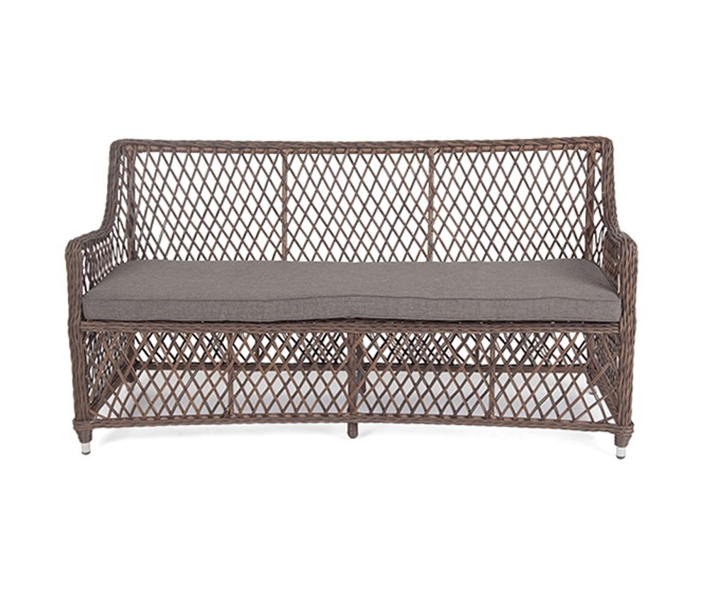 "Латте" диван двухместный из искусственного ротанга, цвет коричневый