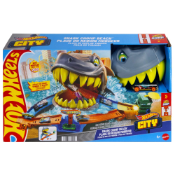 Hot Wheels - Гоночная трасса Акула НА ПЛЯЖЕ + машина JHL96