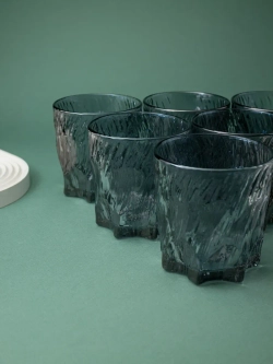 Стаканы для виски, 6 шт. Черный лед, 260 мл.