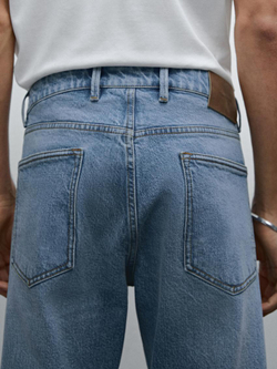 Massimo Dutti Зауженные джинсы из смесового хлопка со средней посадкой, индиго