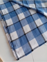 Хлопок рубашечный (фуле). Клетка синяя, 1,5 м