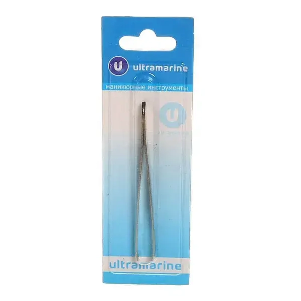 Пинцет для бровей на блистере «Ultramarine», скошеный, цвет золото 9см