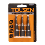 TOLSEN (TT77847) Набор головок для шуруповерта шестигранных 1/4", 12 мм, 65 мм, магнитных, 3 предмета