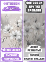 3D Фотообои серые цветы