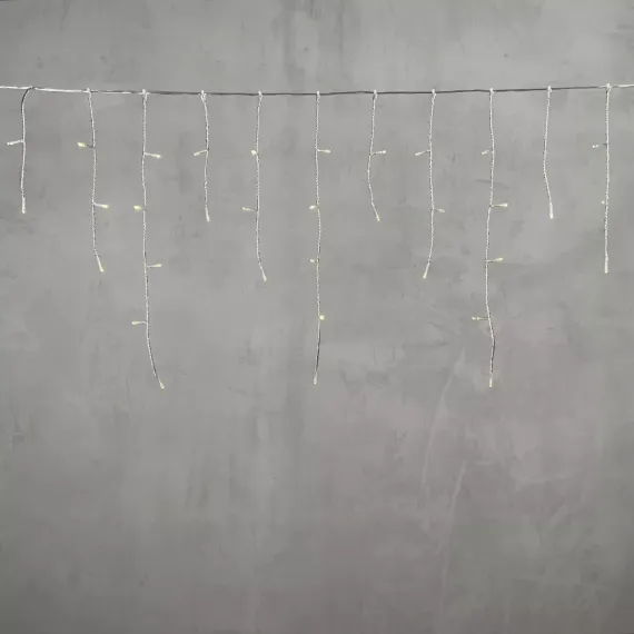 Светодиодная бахрома 3*0.5 м., 3 батарейки типа D 4.5V, 100 LED ламп цвета шампань, прозрачный силикон, LTC (ECC100-10-8CH)