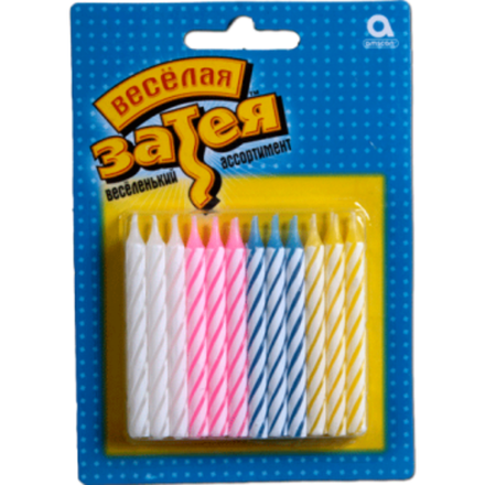 Свечи-пики "Разноцветные" 24 шт