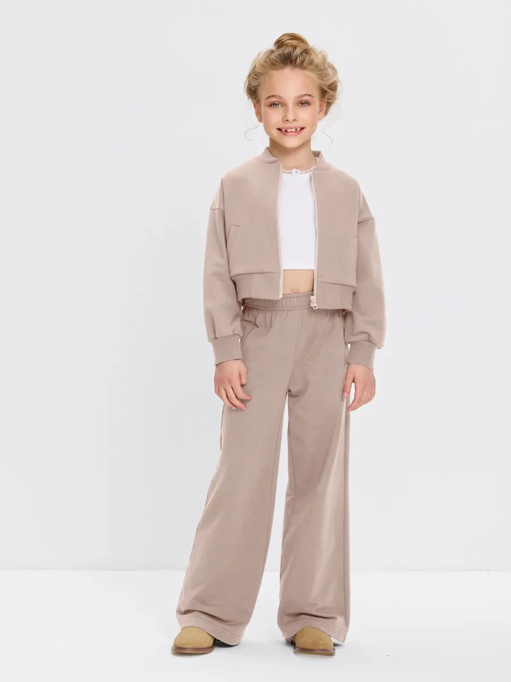 Брюки палаццо из футера