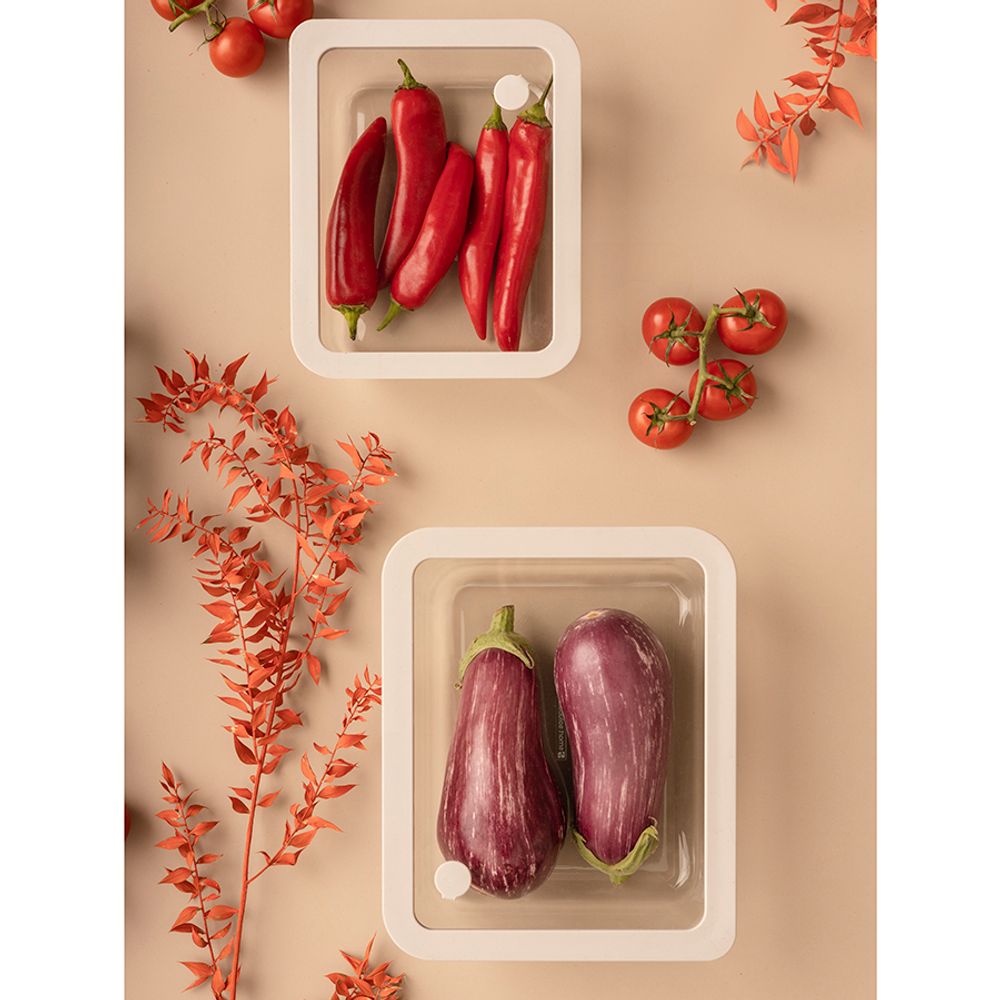 Контейнер для запекания и хранения с вакуумным эффектом Vacuum Glass, 2,6 л, светло-серый